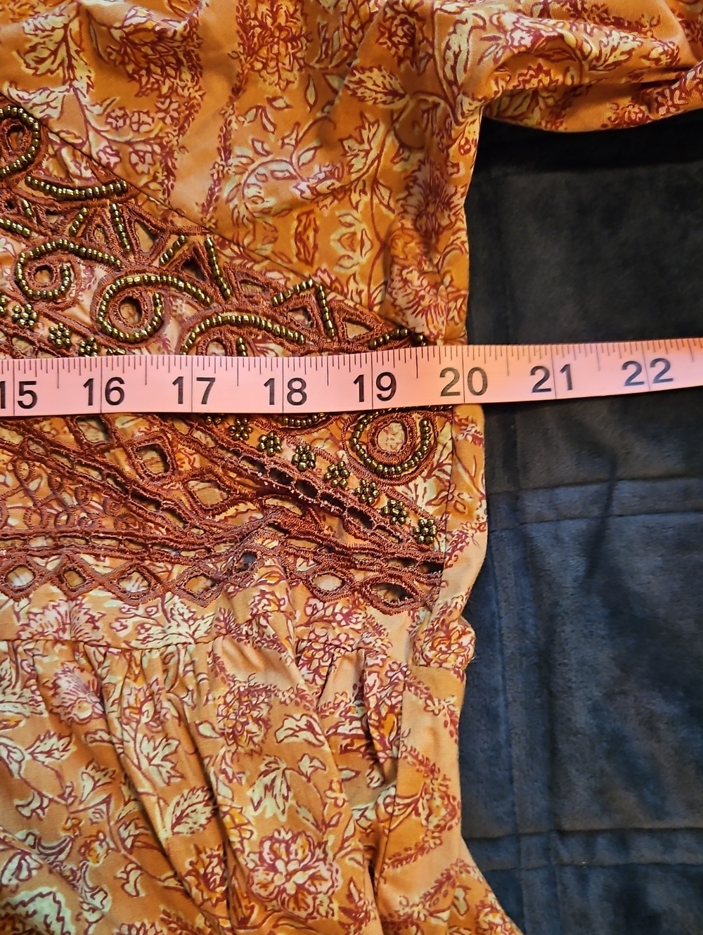 Free People Marias Beaded & Crochet Mini Dress, Rare, Embroidered Boho, M - Picture 9 of 12